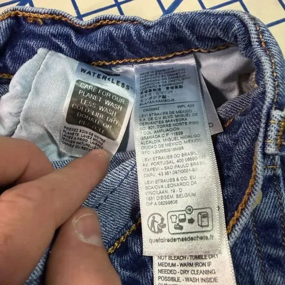 Levi’s 501 Jeans Straight Leg Distressed Blue Denim Western Men's Size 24x30 - Picture 8 of 12